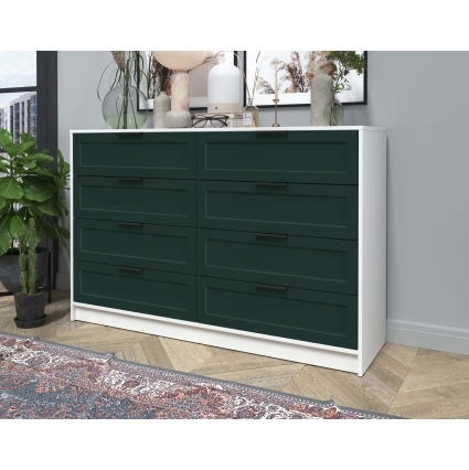 Kомод Тренд КТ-К157 (Белый платинум ЛДСП/ Изумруд ЛМДФ) Ш1565 В1020 Г451 Kомод Тренд КТ-К157 (Белый платинум ЛДСП/ Изумруд ЛМДФ) Ш1565 В1020 Г451